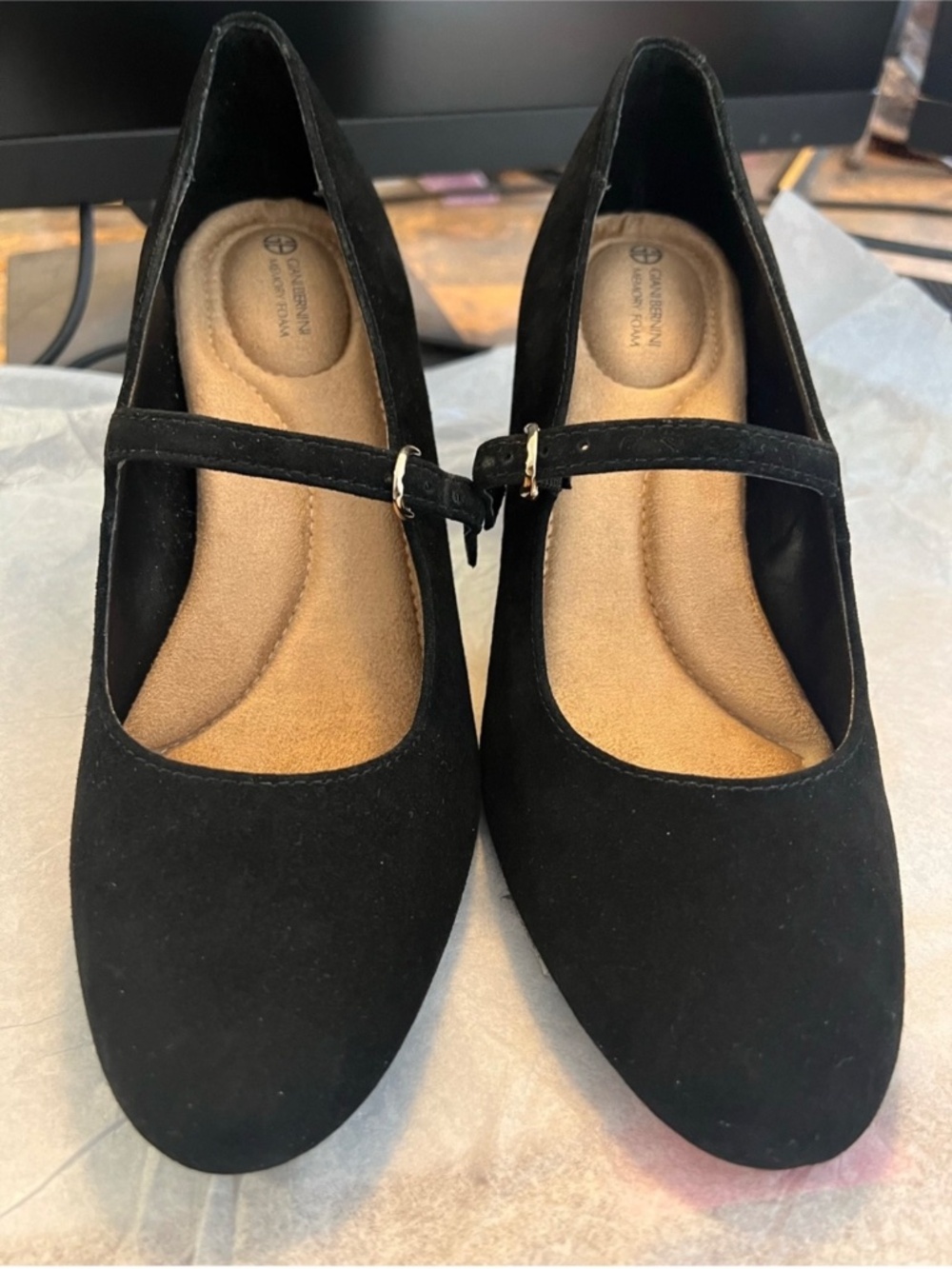 Giani Bernini Black Suede Mary Jane Heels NWT Size 7 - Picture 4 of 14